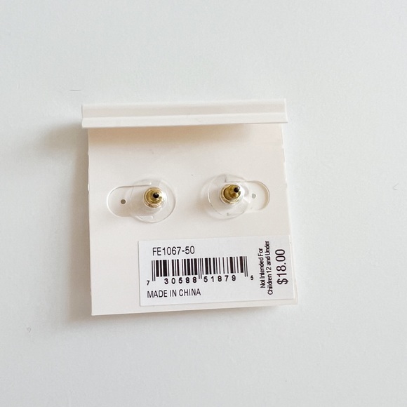 NWT French Connection Gold Stud Earrings - Picture 2 of 2